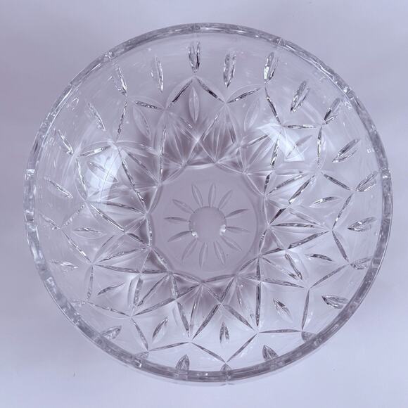 Block Crystal Olympic Bowl 10” 24% Lead Cut Crystal 1990 Centerpiece Fruit VTG - Picture 4 of 11